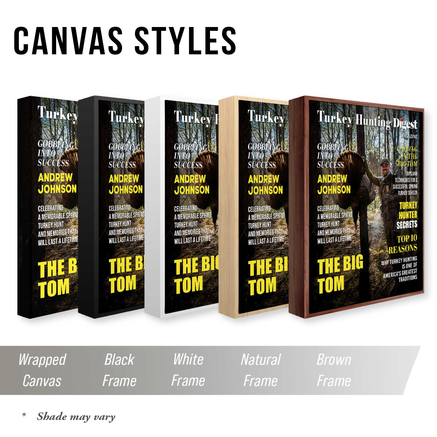 Turkey Hunting Digest Canvas, Custom Turkey Hunter Magazine Cover, Turkey Hunting Photo Gift, Unique Turkey Hunter Gift For Him, Hunting Lover Gift