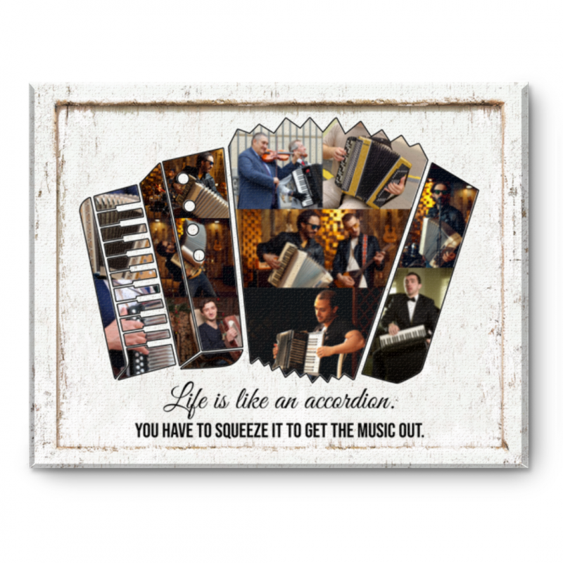 Accordion Player Gift, Gifts for Accordionist, Accordion Music Photo Collage Canvas, Music Studio Decor, Accordionist Gift Ideas