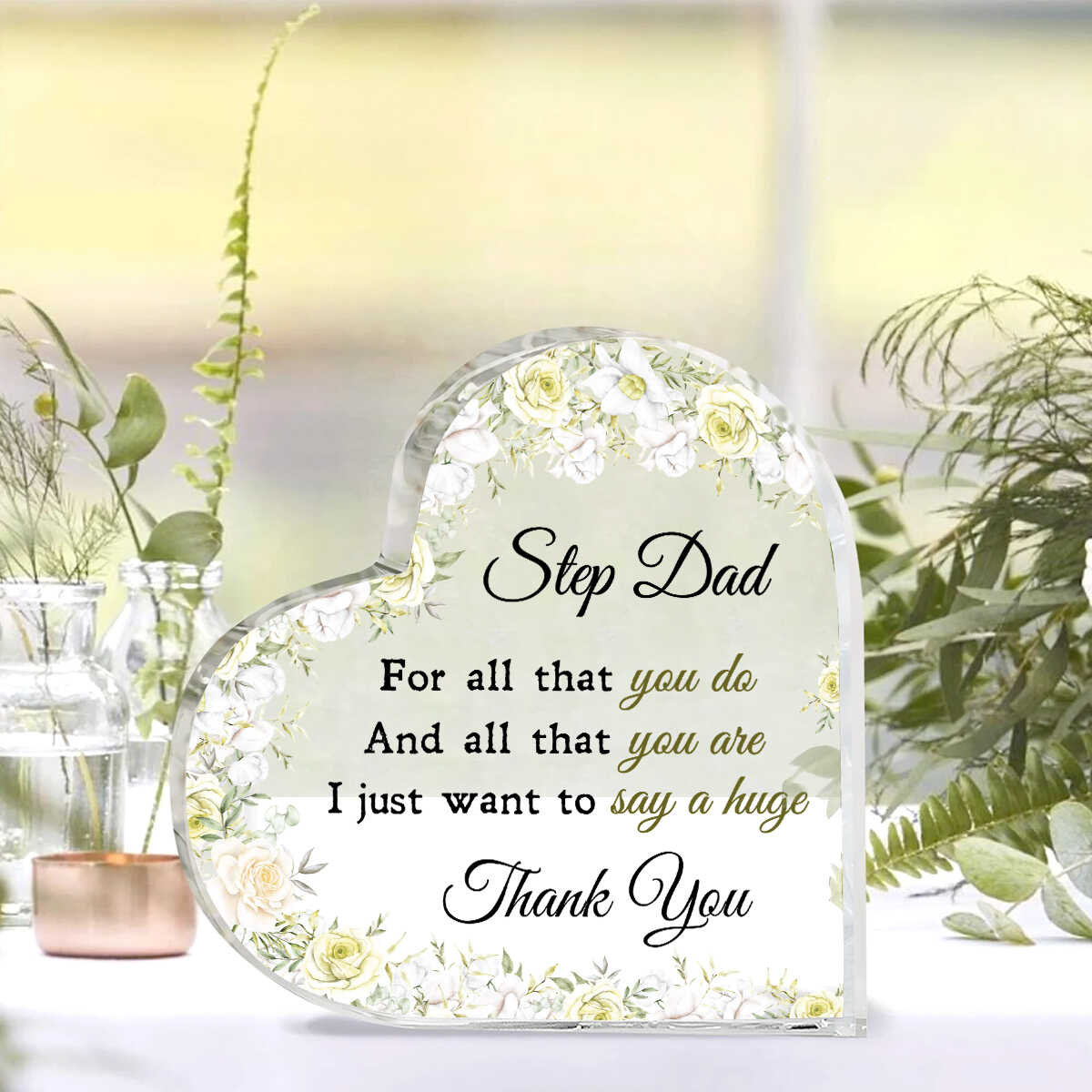 Step Dad Gift Heart Acrylic Plaque, Personalized Stepfather Birthday Gift, Father's Day Gift for Bonus Dad, Thank You Stepdad Sign 1 Step Dad Gift Heart Acrylic Plaque, Personalized Stepfather Birthday Gift, Father's Day Gift for Bonus Dad, Thank You Stepdad Sign