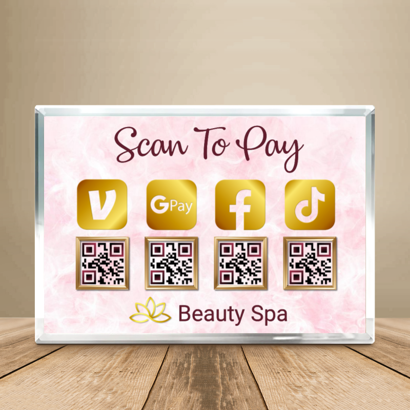 Custom Acrylic QR Code Sign: Payment sign, Social Media, Business Logo, Salon, nail signs