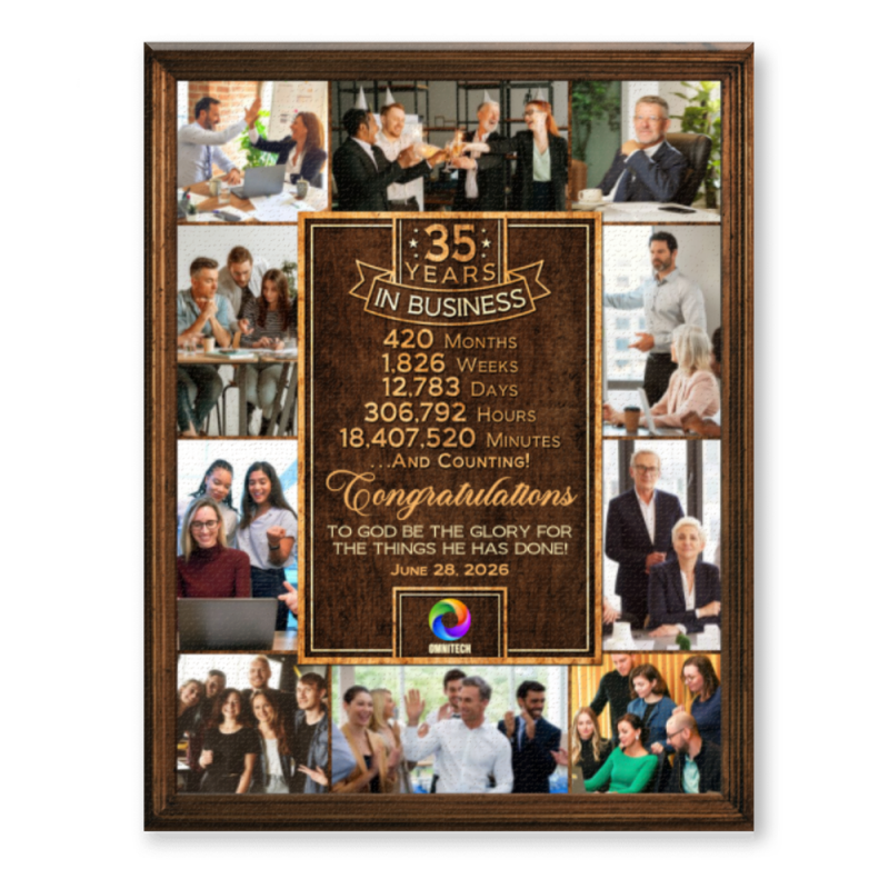 35 Years In Business Photo Collage Canvas, Custom Business Anniversary Gift, Employee Recognition Gift, Personalized 35th Corporate Anniversary Gift, Boss Entrepreneur Gift Idea