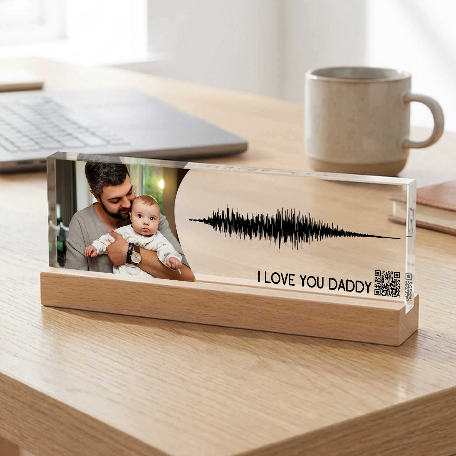 First Time Dad Sound Wave Desk Sign, Personalized Daddy And Baby Keepsake, Custom QR Code, New Dad Acrylic Plaque, Father's Day Gift, Gift For Husband 1 First Time Dad Sound Wave Desk Sign, Personalized Daddy And Baby Keepsake, Custom QR Code, New Dad Acrylic Plaque, Father's Day Gift, Gift For Husband