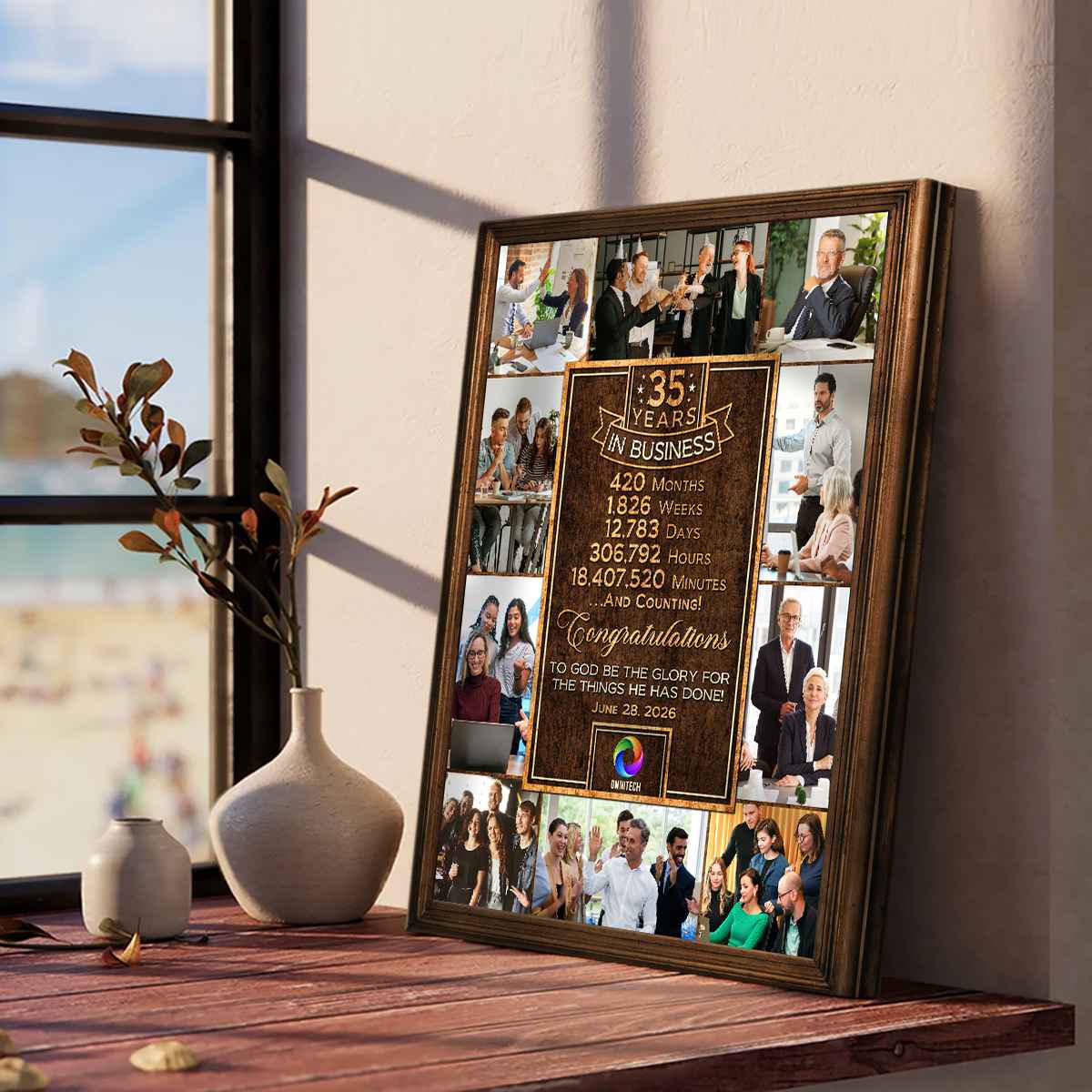 35 Years In Business Photo Collage Canvas, Custom Business Anniversary Gift, Employee Recognition Gift, Personalized 35th Corporate Anniversary Gift, Boss Entrepreneur Gift Idea