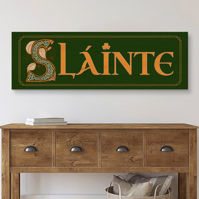 Irish Slainte Sign, Bar Wall Decor, St Patrick's Day Decor, Irish Decor, St Patricks Decor Wall Art