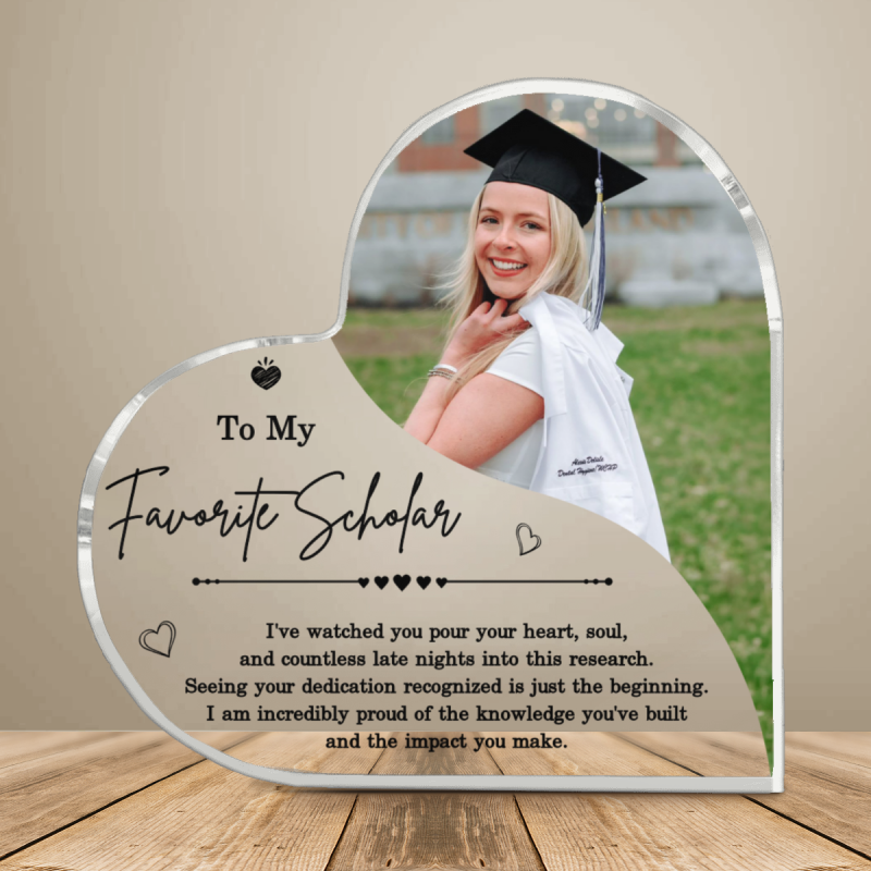 Custom Scholar Gift Idea, To My Favorite Scholar Photo Gift, Personalized Graduation Gift for Her, Master Phd Milestone Gift, University Graduation Gift