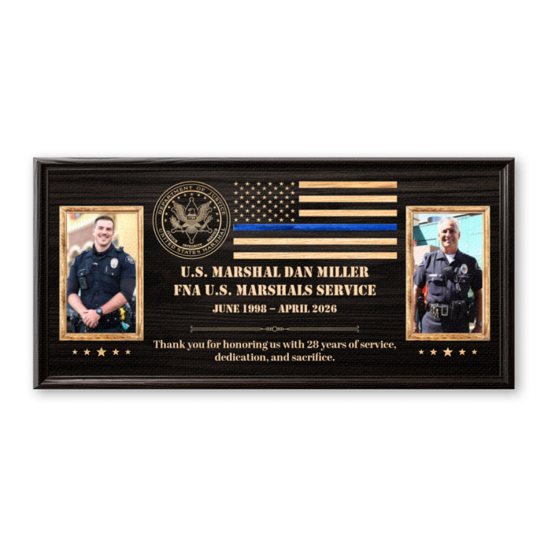 U.S. Marshal Retirement Gift, Personalized US Marshals Service Canvas, Personalized Police Retirement Plaque, Law Enforcement Years of Service Gift, Custom US Marshal Retirement Gift