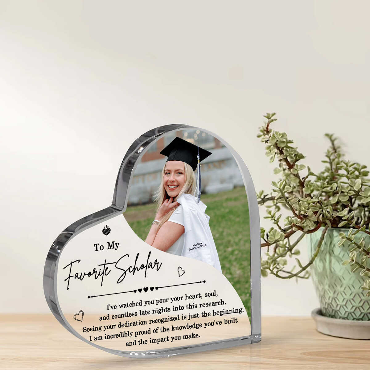 Custom Scholar Gift Idea, To My Favorite Scholar Photo Gift, Personalized Graduation Gift for Her, Master Phd Milestone Gift, University Graduation Gift