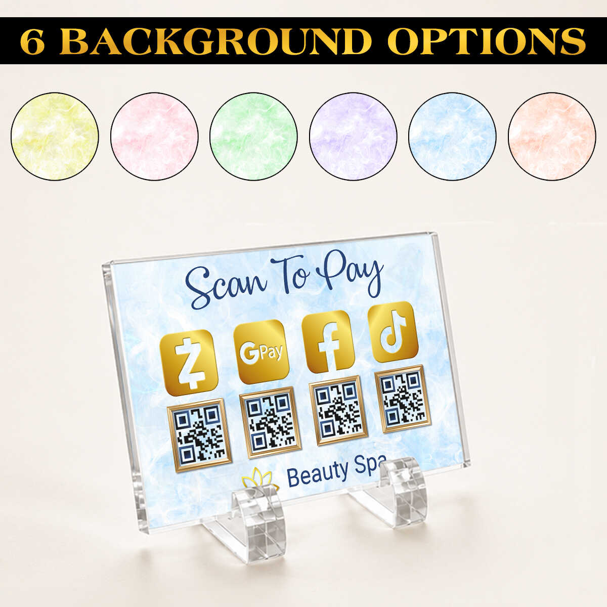 Custom Acrylic QR Code Sign: Payment sign, Social Media, Business Logo, Salon, nail signs 1 Custom Acrylic QR Code Sign: Payment sign, Social Media, Business Logo, Salon, nail signs