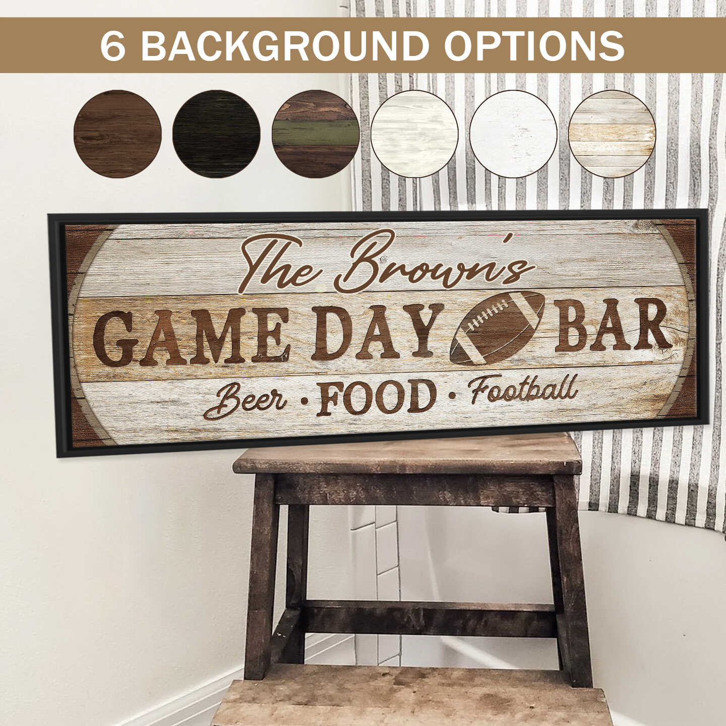 Sports Bar Custom Sign, Personalized Game Day Bar Sign Custom Canvas Print, Custom Family Name Sports Bar Canvas, Rustic Football Watch Party Wall Art 1 Sports Bar Custom Sign, Personalized Game Day Bar Sign Custom Canvas Print, Custom Family Name Sports Bar Canvas, Rustic Football Watch Party Wall Art