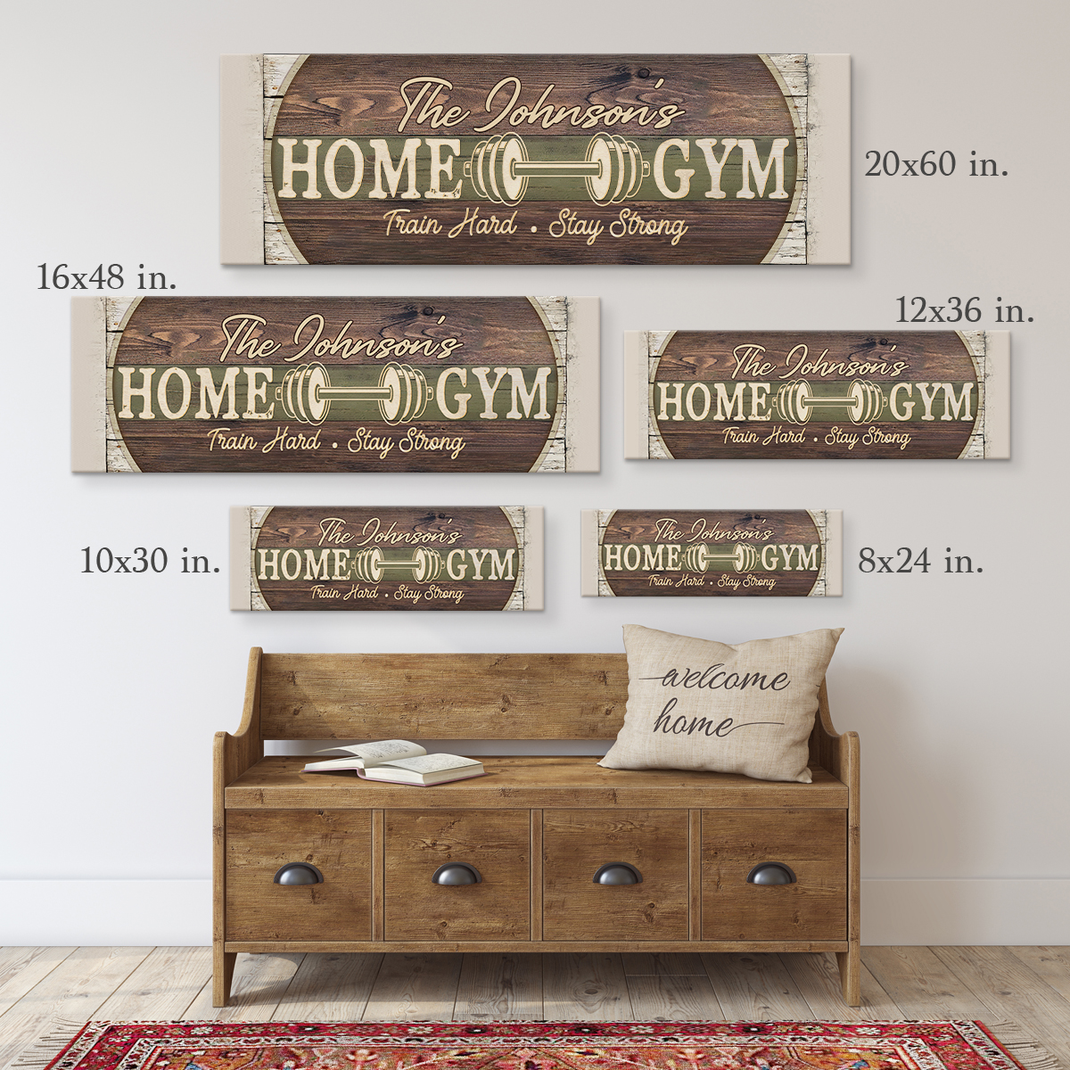 Home Gym Canvas Sign, Gym Gifts, Custom Name Fitness Room Wall Art, Home Gym Decor, Gift for Him 1 Home Gym Canvas Sign, Gym Gifts, Custom Name Fitness Room Wall Art, Home Gym Decor, Gift for Him
