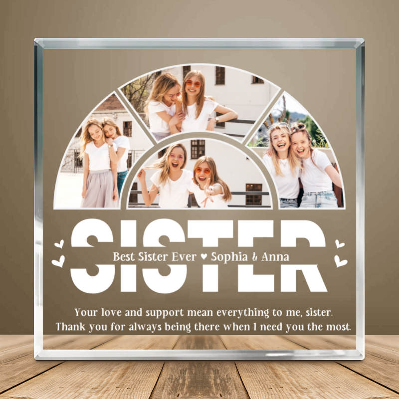 Custom SISTER Photo Plaque, Little Sister Birthday Gift Ideas, Soul Sister Gift, Sister of the Bride Plaque, Meaningful Sister Keepsake