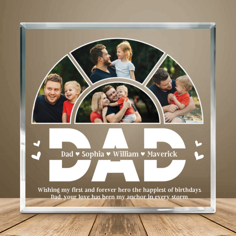 Custom Father Photo Gift, Personalized Acrylic Block Plaque, Meaningful Dad Keepsake, Father's Day Gift for Dad, Personalized Father Gift