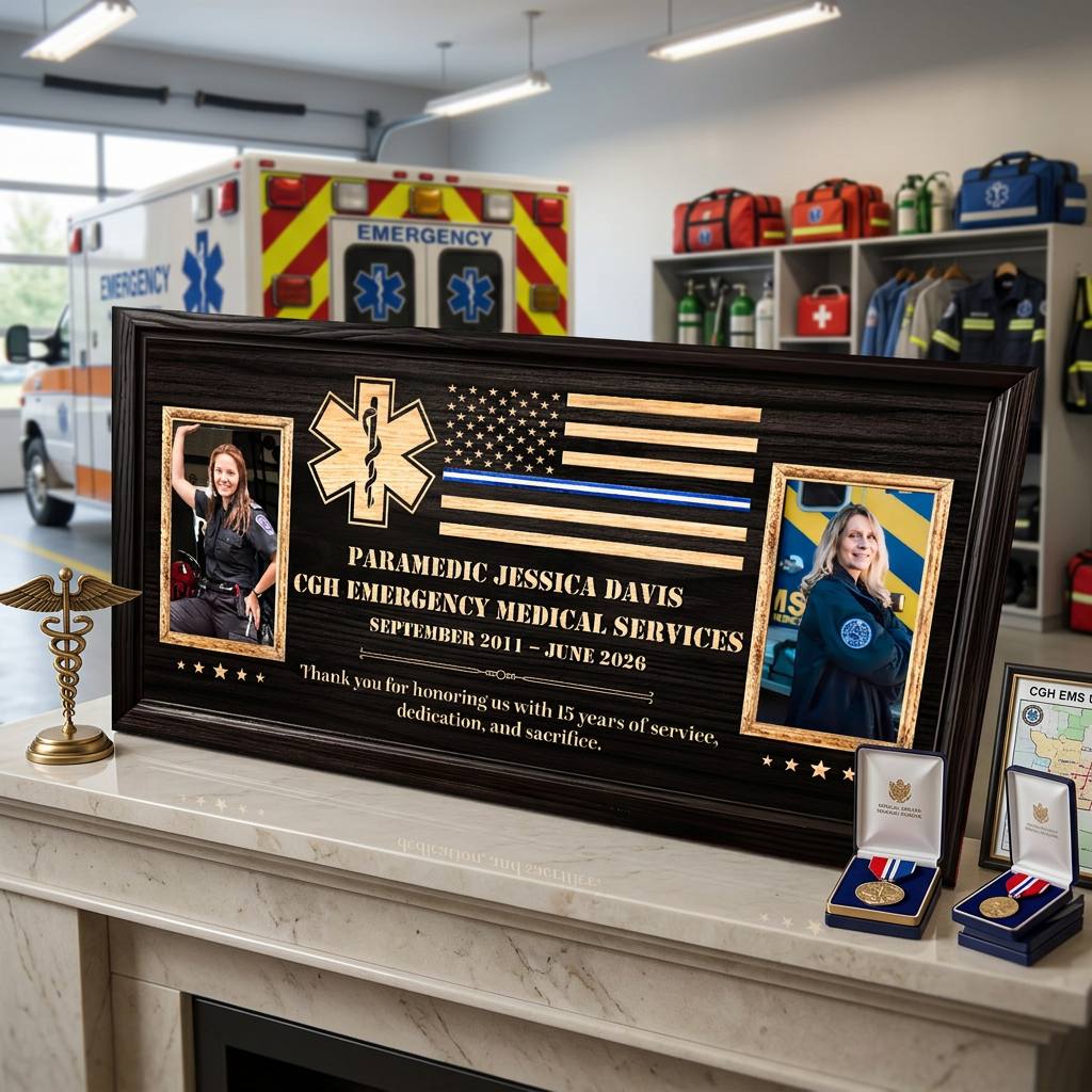 Personalized EMS Retirement Photo Canvas, First Responder Retirement Sign, Custom Paramedic Thank You Gift, Thin White Line American Flag Canvas, Paramedic Appreciation Gift 1 Personalized EMS Retirement Photo Canvas, First Responder Retirement Sign, Custom Paramedic Thank You Gift, Thin White Line American Flag Canvas, Paramedic Appreciation Gift