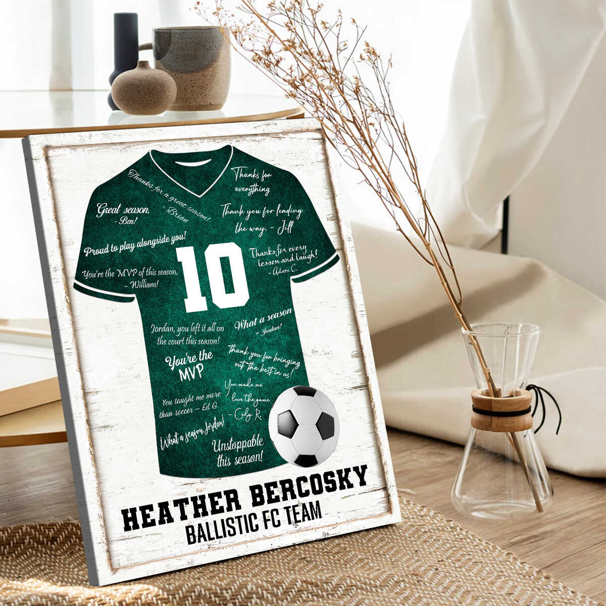 Custom End of Season Team Gift for Soccer Player, Soccer Team Gift for Coach, Personalized Soccer Senior Night Gift, Soccer Signature Team Guest Book, Team Signed Gift