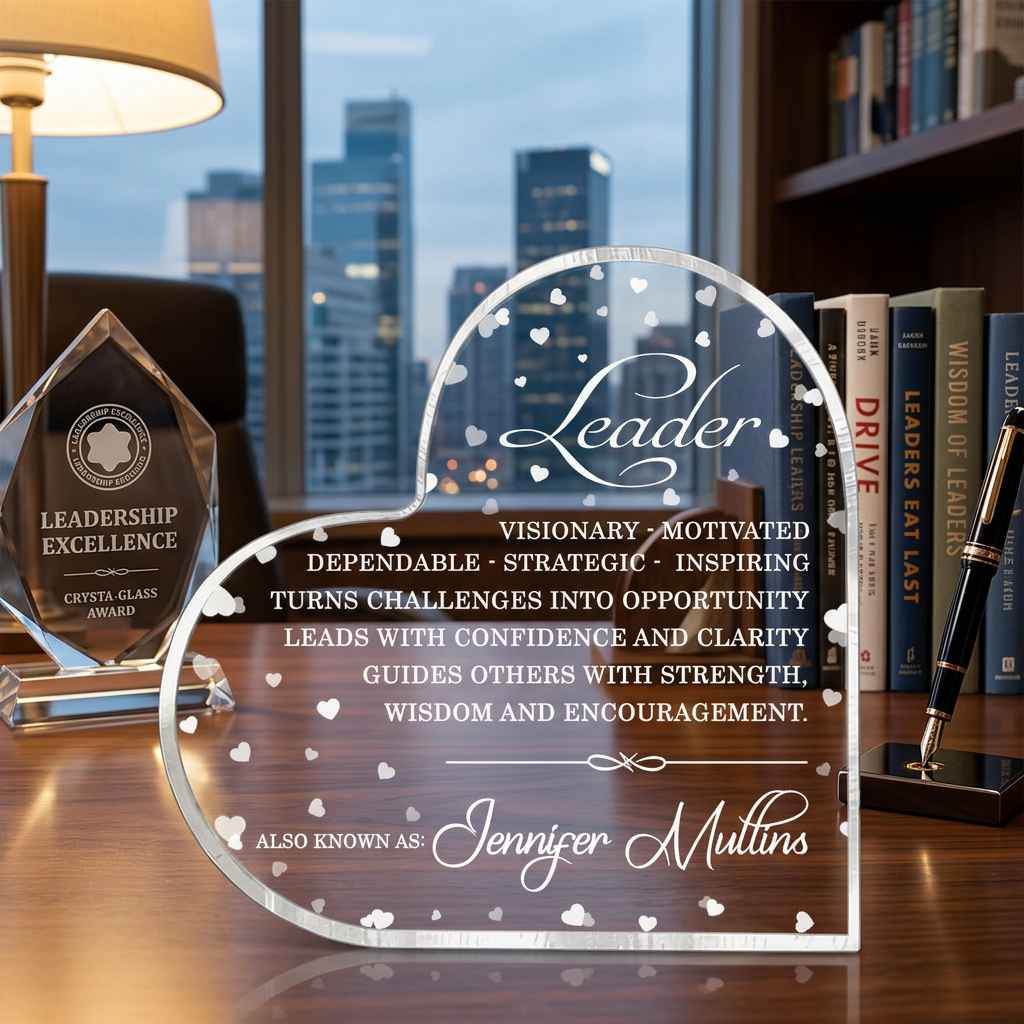 Personalized Leader Gift, Custom Heart Acrylic Plaque for Boss, Leader Appreciation Gift, Thank You Gift for Manager, Custom Leader Appreciation Gift 1 Personalized Leader Gift, Custom Heart Acrylic Plaque for Boss, Leader Appreciation Gift, Thank You Gift for Manager, Custom Leader Appreciation Gift