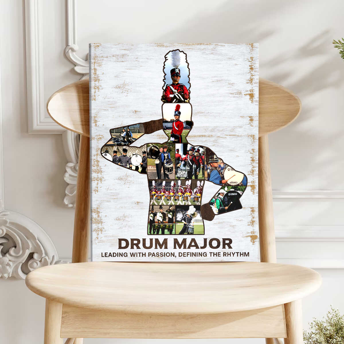 Custom Drum Major Photo Collage Canvas, Band Director Gift, Custom Band Leader Gift, Drumline Graduation Gift, Marching Band Drummer Gift
