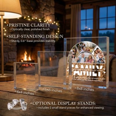 Personalized Family Gift Acrylic, Custom Acrylic Photo Block, Custom Family Photo Plaque, Personalized Gift for Parents, Housewarming Gift