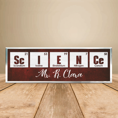 Custom Science Teacher Desk Name, Science Teacher Appreciation Gift From Student, Science Classroom Decor, Personalized Science Teacher Gift Ideas