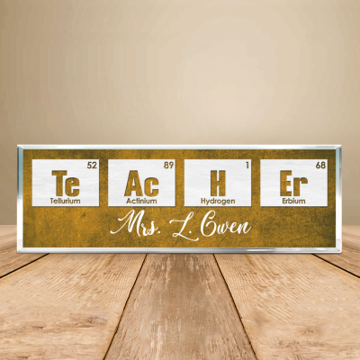 Teacher Desk Name Plate, Custom Teacher Gift, Last Day Of School Gift, Chemistry Teacher Gift, Biology Teacher Gifts