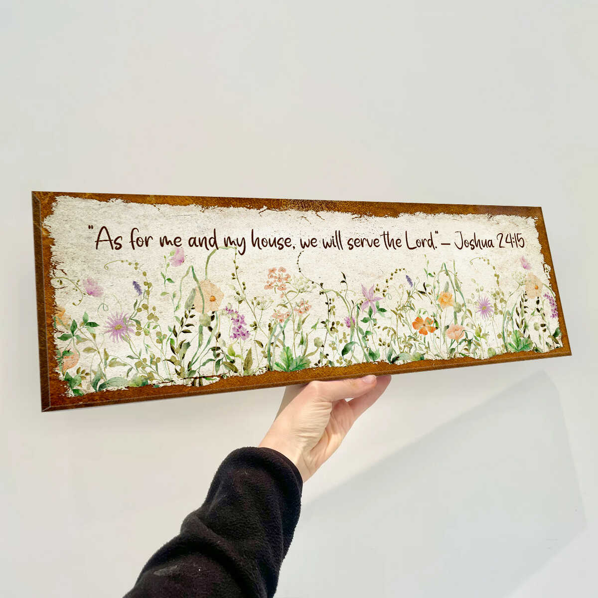 Personalized Wildflower Scripture Canvas Wall Art with Custom Quote | Rustic Farmhouse Home Decor