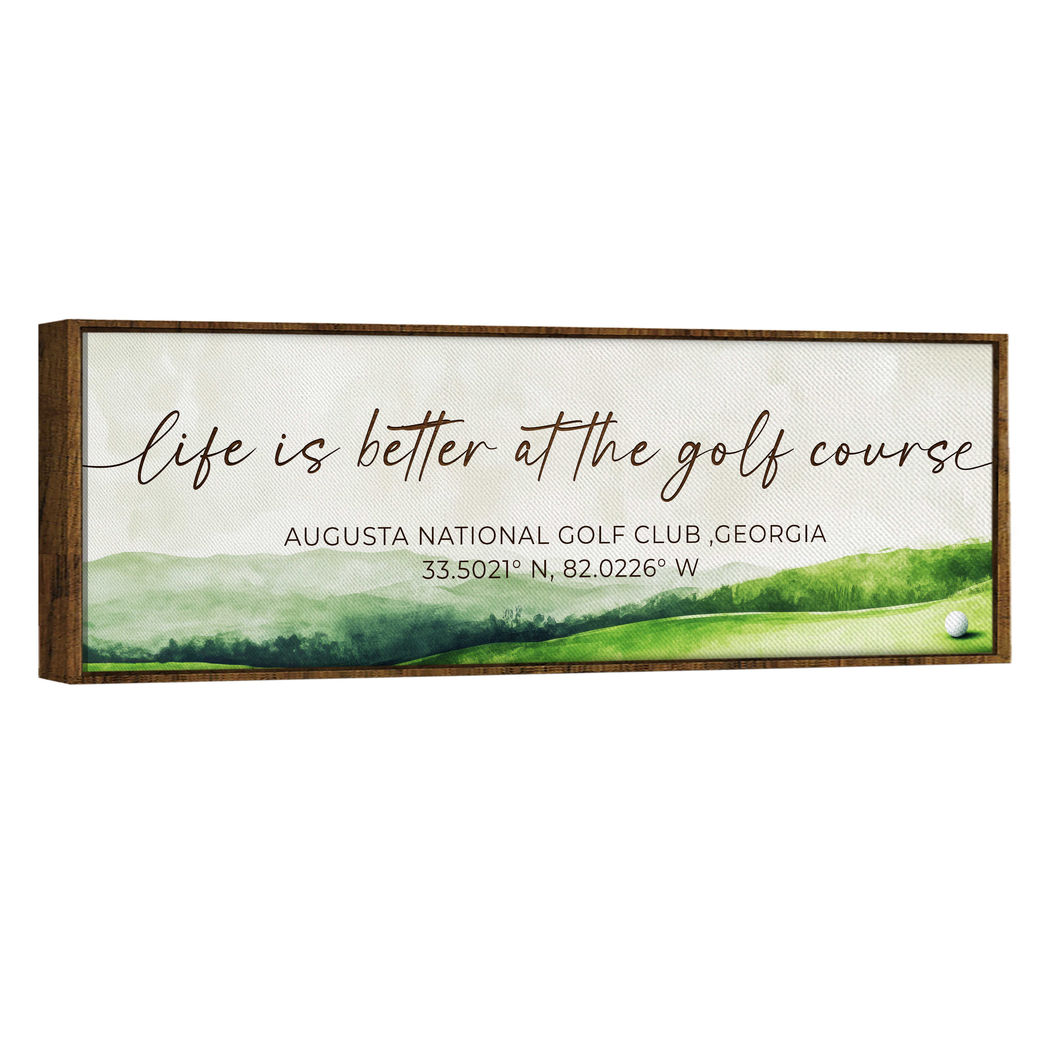 Golf Course Coordinates Canvas, Life Is Better At The Golf Course Sign, Custom Golf Club Wall Art, Golf Lover Gift, Man Cave Decor, Golf Course Keepsake