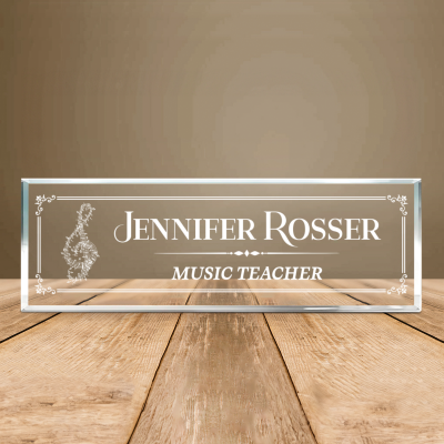 Desk Name Plate for Music Teacher, Personalized Teacher Appreciation Gift, Music Instructor Gift, Personalized Music Teacher Nameplate, Graduation Gift for Music Major