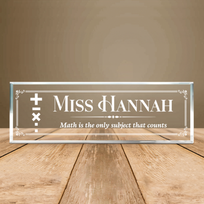 Math Teacher Desk NamePlate, Teacher Appreciation Day, End of School Year Gift, Math Classroom Decor, STEM Teacher Appreciation