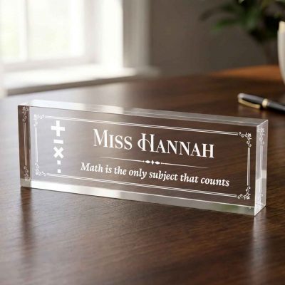 Math Teacher Desk NamePlate, Teacher Appreciation Day, End of School Year Gift, Math Classroom Decor, STEM Teacher Appreciation
