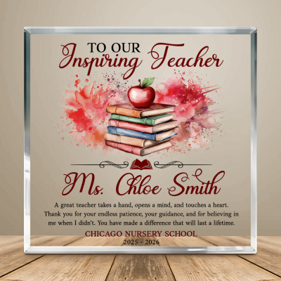 Personalized Teacher Appreciation Gift, Custom Teacher Acrylic Plaque, Thank You Teacher Gift, End of School Year Gift