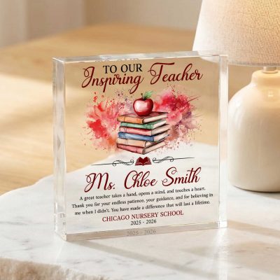 Personalized Teacher Appreciation Gift, Custom Teacher Acrylic Plaque, Thank You Teacher Gift, End of School Year Gift