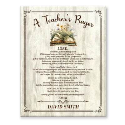 Personalized Teacher Prayer Canvas, Personalized Teacher Thank You Gift, Teacher Gift, Teacher Appreciation Gift