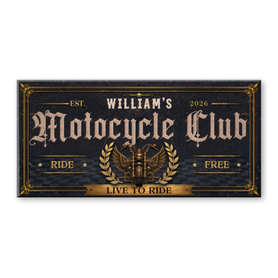 Custom Motorcycle Club Canvas, Personalized Motorcycle Rider Gift, Custom Motorcycle Club Sign, Biker Club Sign Canvas, Gift for Motorcycle Lovers
