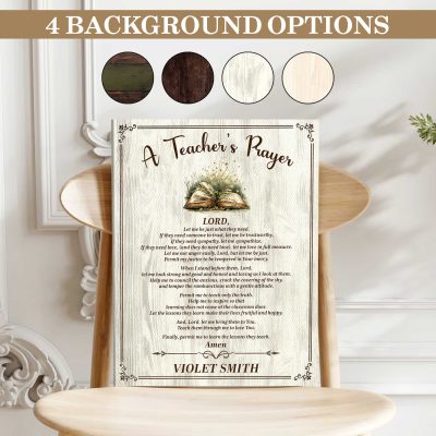 Personalized Teacher Prayer Canvas, Personalized Teacher Thank You Gift, Teacher Gift, Teacher Appreciation Gift