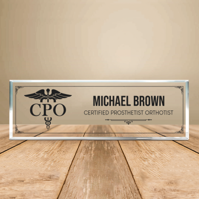 Personalized CPO Desk Name Plate, Certified Prosthetist Orthotist Gift, Custom Office Name Sign, Prosthetics Clinic Desk Decor, Graduation Gift