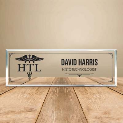 Personalized Histotechnologist Desk Name Plate, Medical Laboratory Gift, Histotech Desk Plaque, Histology Lab Office Name Sign