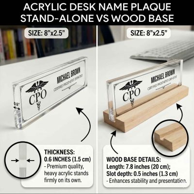 Personalized CPO Desk Name Plate, Certified Prosthetist Orthotist Gift, Custom Office Name Sign, Prosthetics Clinic Desk Decor, Graduation Gift