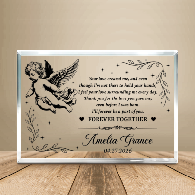 Personalized Miscarriage Memorial Acrylic Plaque, Baby Remembrance Gift, Forever Together Memorial Gift, Infant Loss Remembrance Keepsake Gift
