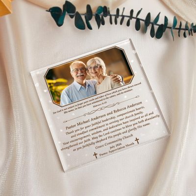Personalized Pastor And Wife Appreciation Plaque, Custom Church Leader Gift, Church Congregation Thank You Gift, Christian Photo Keepsake, Clergy Recognition Gift