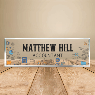 Personalized Accountant Desk Name Plate, Custom Accountant Nameplate, CPA Desk Decor, Accounting Office Gift, Certified Public Accountant Plaque