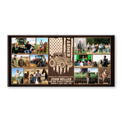 Personalized Farmer Appreciation Canvas, Personalized Farmer Gift, Farm Picture Collage, Farmer Appreciation Gift, Gift For Farmer, Thank You Farmer Gift