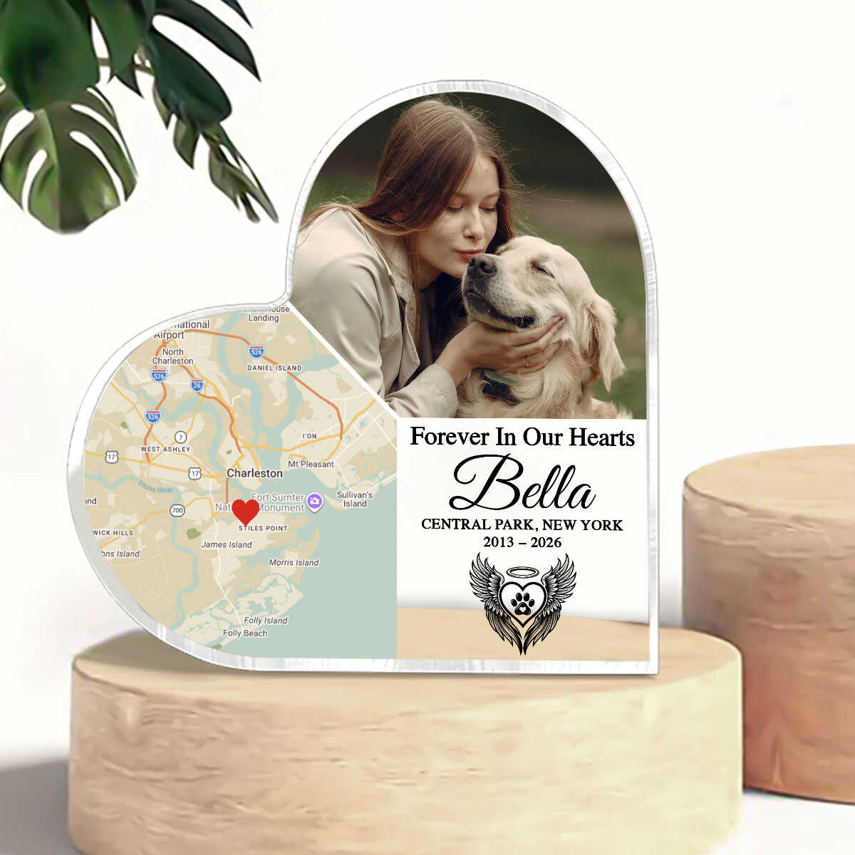 Personalized Dog Memorial Location Map Acrylic, Custom Dog Remembrance Plaque, Pet Loss Gift, Pet Memorial Keepsake, Sympathy Gift For Dog Lover