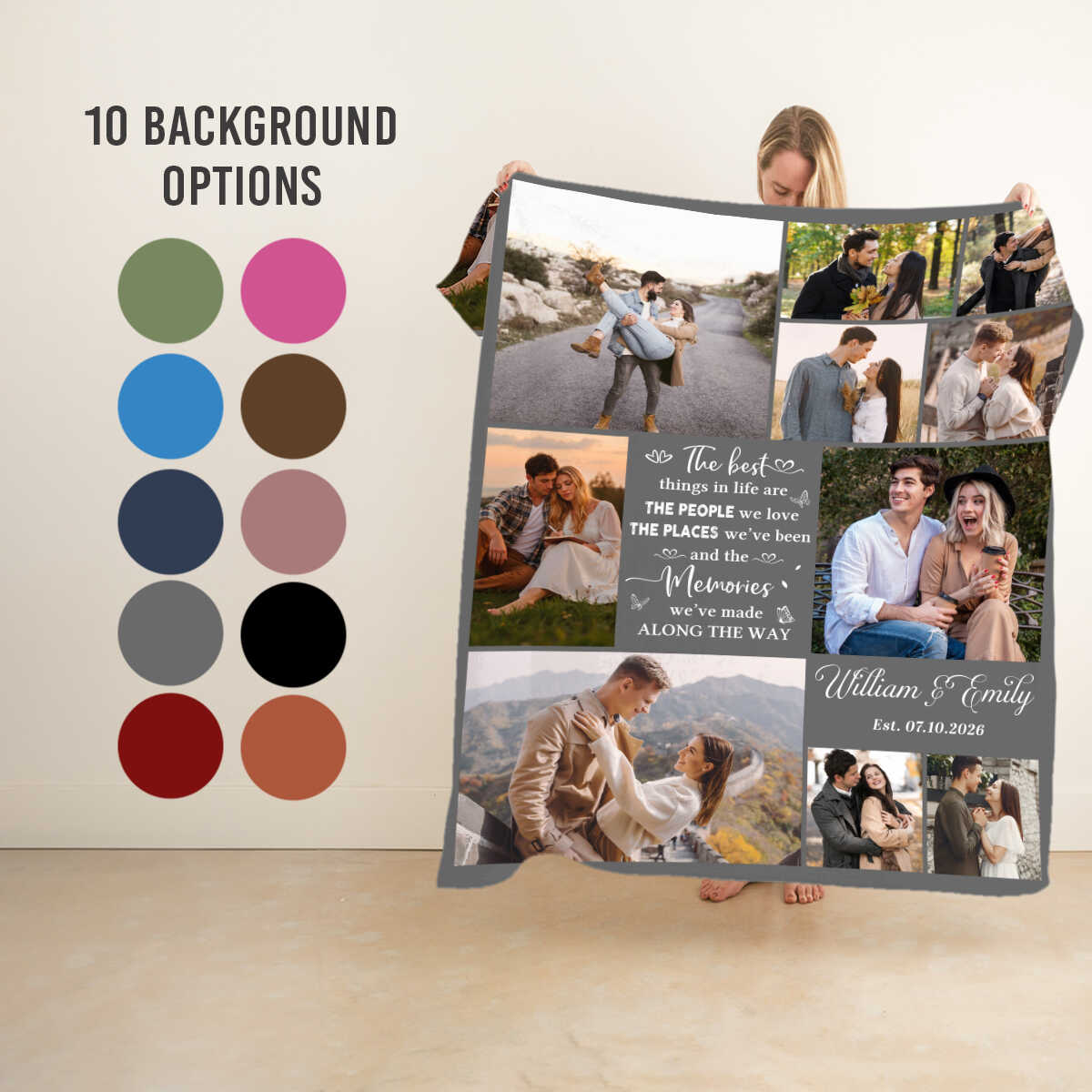 Personalized Couple Blanket with Photos, Custom Romantic Picture Blanket, Anniversary Gift For Couples, Love Story Throw Blanket, Wedding Gift, Valentine's Day Blanket