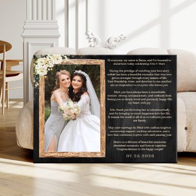 Personalized Matron Of Honor Wedding Speech Canvas, Custom Matron Of Honor Photo, Unique Bridesmaid Keepsake, Bride And Groom Gift, Bridesmaid Gift