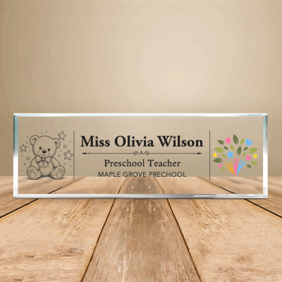 Personalized Preschool Teacher Desk Name Plate, Custom Preschool Teacher Name Sign, Preschool Teacher Desk Plaque, Preschool Classroom Decor, Preschool Teacher Appreciation Gift
