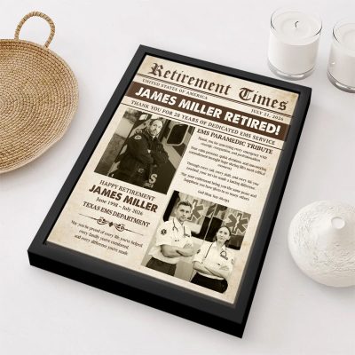 Personalized Paramedic Retirement Gift, EMS Retirement Gift, Custom EMT Photo Canvas, Retirement Gift for Paramedic, EMS Keepsake
