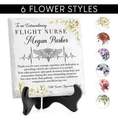Personalized Flight Nurse Ceramic Tile, Flight Nurse Appreciation Gift, Custom Flight Nurse Thank You Gift, Flight Nursing Gift, Flight Nurse Keepsake Gift