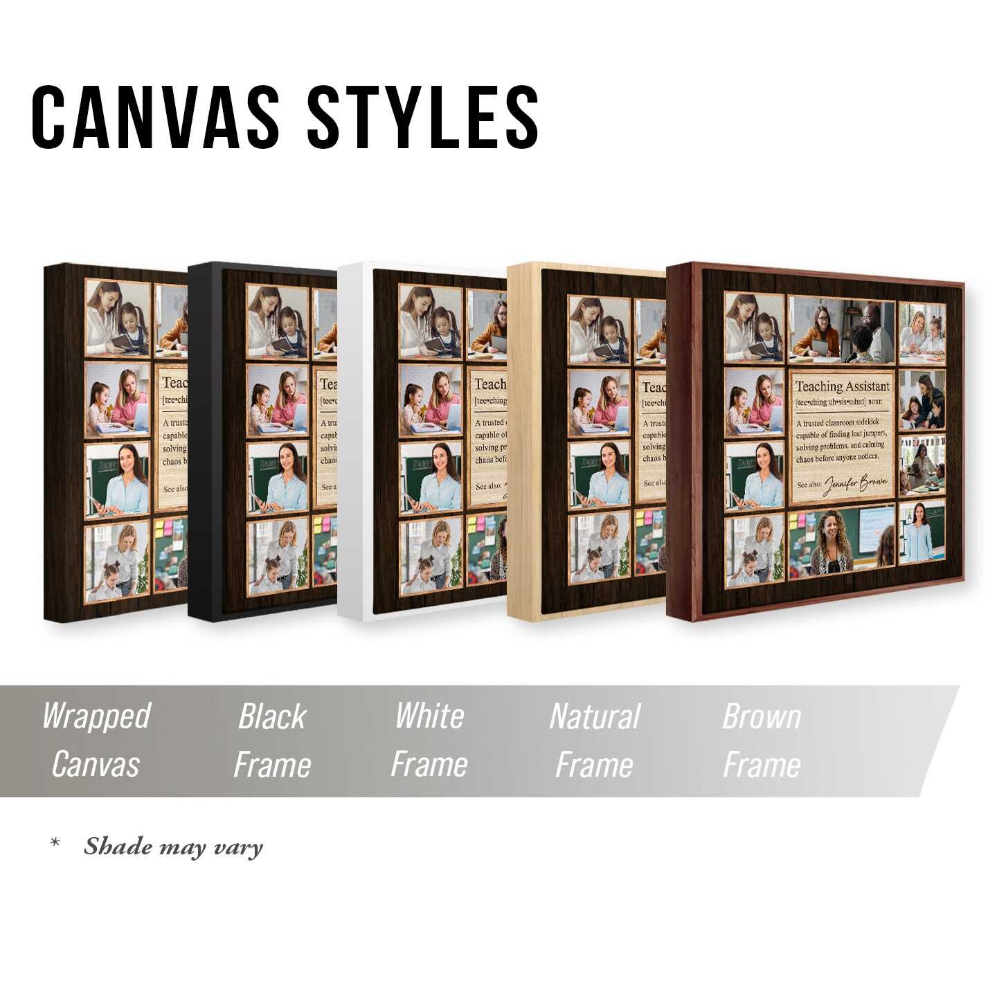 Personalized Teaching Assistant Definition Canvas, Custom Teaching Assistant Gift, Teaching Assistant Photo Collage, Teacher Appreciation Gift, TA Classroom Decor