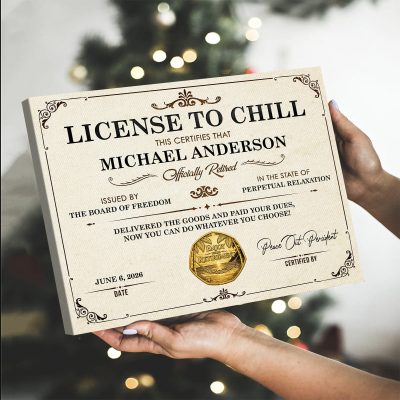 Personalized License To Chill Retirement Certificate, Funny Retirement Gift, Custom Retired Wall Decor, Retirement Party Gift, Retirement Keepsake Gift
