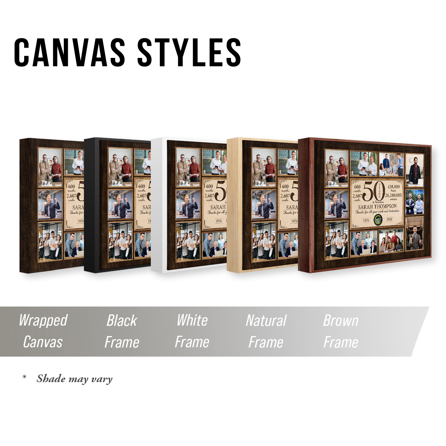50 Years In Business Anniversary Gift, Custom Employee Photo Collage Canvas, 50 Years Countless Memories, Corporate Recognition Gift, Retirement Gift