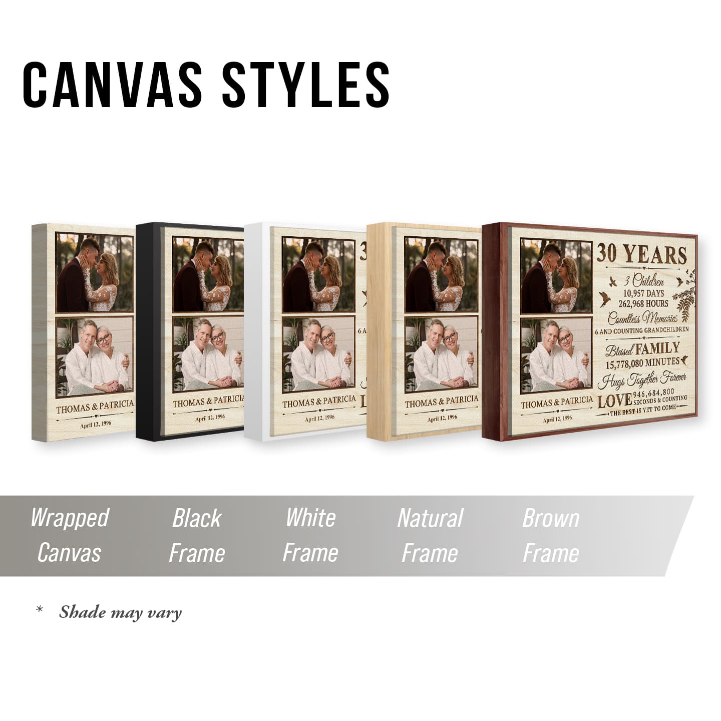 Personalized 30 Years Counting Canvas, Custom 30 Years Anniversary Photo Gift, 30th Anniversary Gift, Wedding Anniversary Gift 1 Personalized 30 Years Counting Canvas, Custom 30 Years Anniversary Photo Gift, 30th Anniversary Gift, Wedding Anniversary Gift
